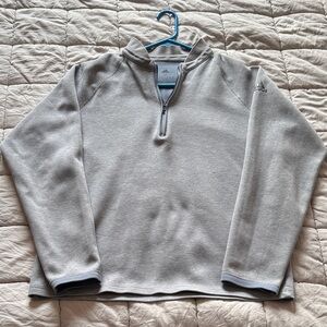 Adidas Men's Light Gray Zip-Up Sweater